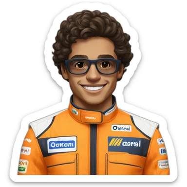 Lando Norris in McLaren overalls  sticker