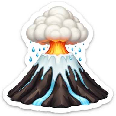 Volcano but with only white liquid erupting and no lava sticker