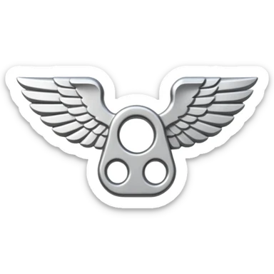 metal wing nut with two grips. sticker