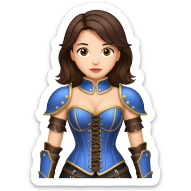 brunette woman with corset armour sticker
