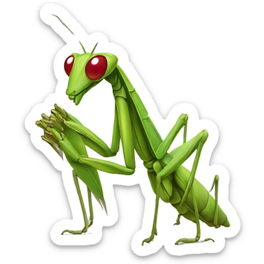 Praying mantis dressed like a bishop sticker