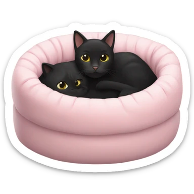 Black cat in a cat bed sticker