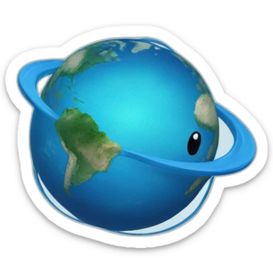 blue planet with handles sticker