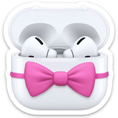 Airpod pro with pink bows sticker
