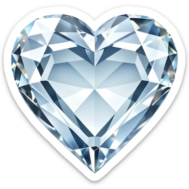 3d heart diamond sticker