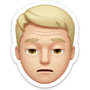 A male squinting his eyes hard but the mouth is blowing out sticker