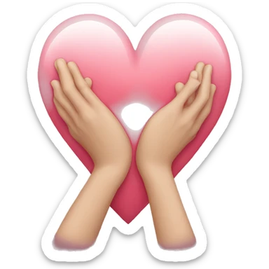 Sad heart hands  sticker