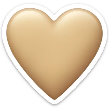 Beige love heart sticker