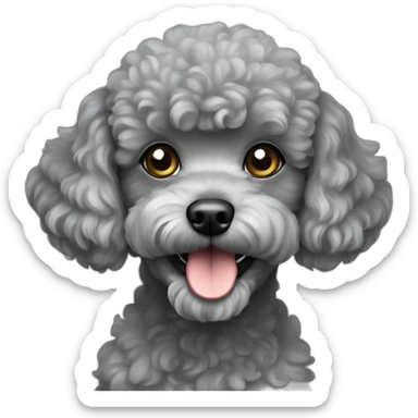 gray toy poodle sticker
