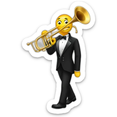Classical Trombone player in a tuxedo sticker