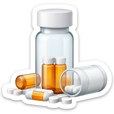 medicine pills and bottle sticker