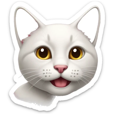 un gato con un moño rosado sticker