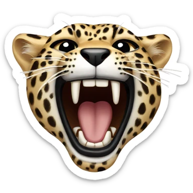 Leopard shouting sticker