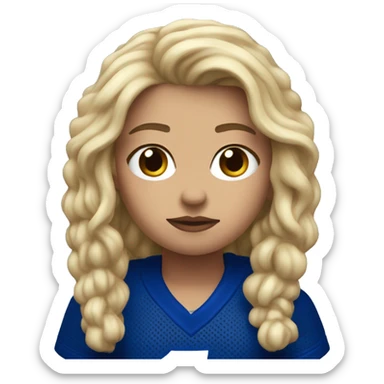 blond female sad NY Giants fans sticker