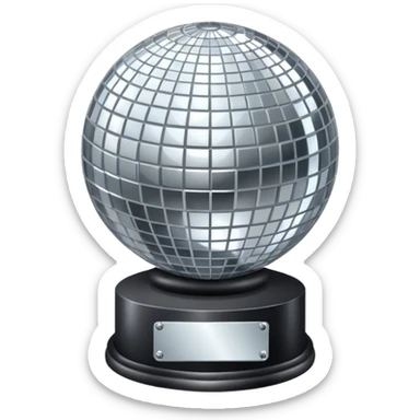 Silver mirror Ball trophy  sticker