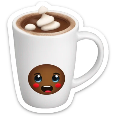 Hot chocolate in a Christmas mug sticker