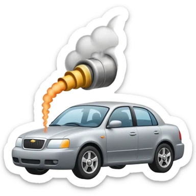 smoke coming out of a car exhausts  sticker