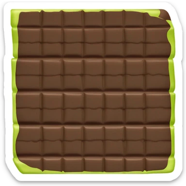 chocolate bar with pistachio filling sticker