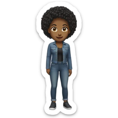 Mujer negra pelo recogido sticker