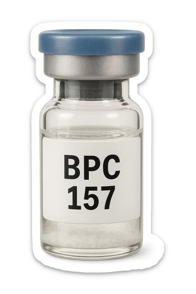 BOCCETTA DI FIALA MEDICA CON LA SCRITTA "BPC 157" SULL'ETICHETTA, iperrealistiche 4k sticker