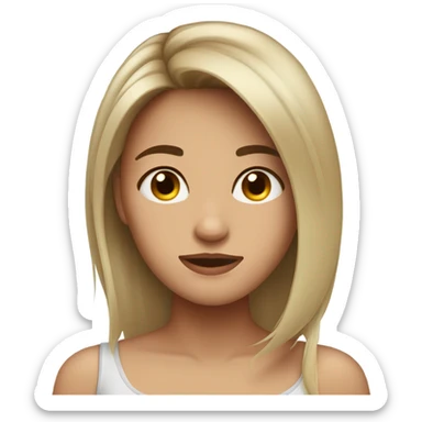 Pretty lady with brunette hair shedding a tear dramatically sticker