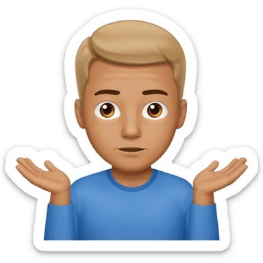 a man making the gesture of shrugging his shoulders sticker