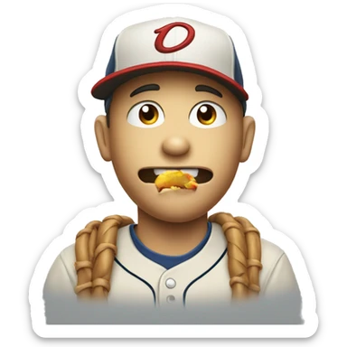 Rotten apple in baseball cap sticker