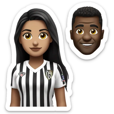 pele morena meio branca usando brinco de cruz com juliet usando camisa do atletico mineiro sticker