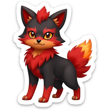 Zorua-Houndour-Litten-Fakémon-hybrid-creature (full body)  sticker