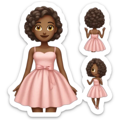 cute girl wit dress sticker