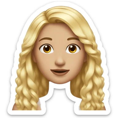 Generate a blondee hair 19 girl sticker