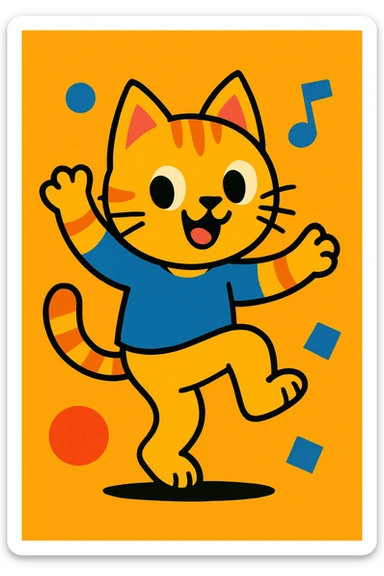 a kitten dancing sticker