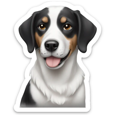 black and white dog sticker