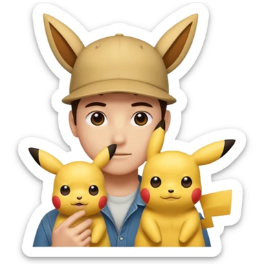 Sacha et pikachu  sticker