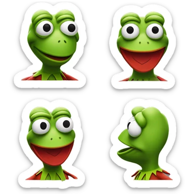 Kermit The Frog iconic character but an alternative skinned version with Red-Colored skin instead sticker