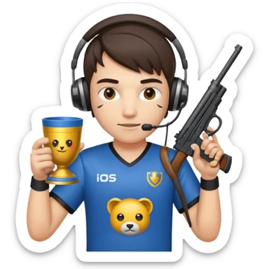 Dictator + Gaming + Gamer + Tournament Cup  + Gun  sticker