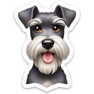 Schnauzer cuerpo completo con cola peluda enojado sticker
