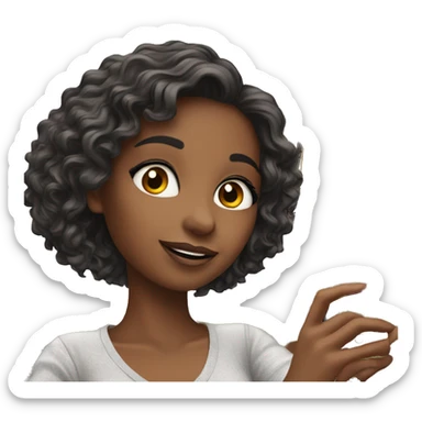 Girl taking Selfie in-front of Eiffel tower  sticker