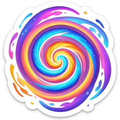 glowing cosmic energy flow sticker