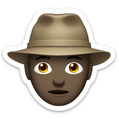 Tired face with dump hat sticker