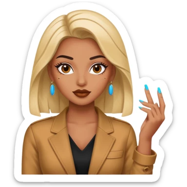 baddie with nails sticker