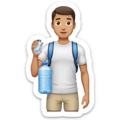 Man carrying 5 gallon water bottle  sticker