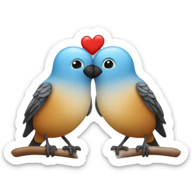 Two love birds kissing sticker