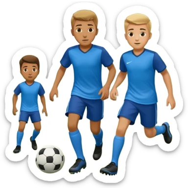 two brothers playings soccer in a park
 sticker