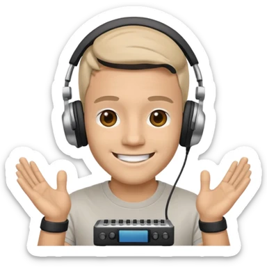 kulaklık takan bir dj sticker