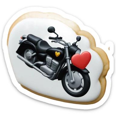 cookie heart with black motorbike  sticker