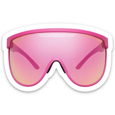 sporty pink shield visor sunglasses with athletic design and one-piece lens, sleek modern style sticker