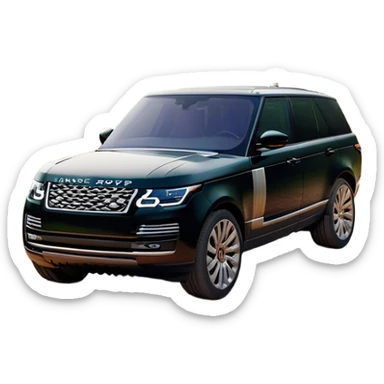 Range Rover (2022) – cinematic-realistic Range Rover emoji, its elegant black body gleaming under the soft light of dawn as it glides effortlessly across rugged terrain. The powerful V8 engine hums as it conquers rocky hills and dense forests, blending luxury with off-road prowess. Inside, the cabin is an oasis of comfort, showcasing leather, wood, and the latest technology in a seamless, sophisticated design. sticker