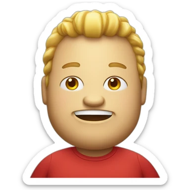 Fat Fish mcdonald's in red shirt sticker