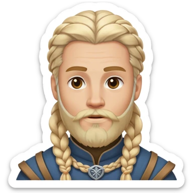 Medieval male light blonde braided beard with pale tips sticker